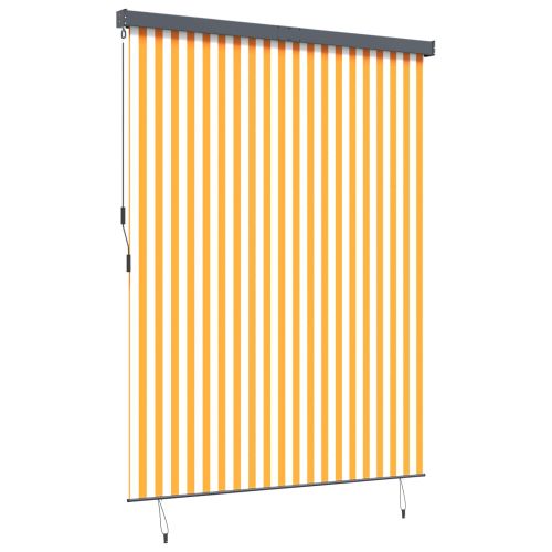 Ролетна щора Бяло и Оранжево 220 x 250 cm Текстил и Алуминий