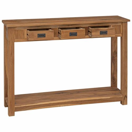 Конзолна маса Натурално 110 x 30 x 80 см Солидно тиково дърво