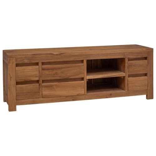 ТВ шкаф 110 x 30 x 40 cm Натурално Солидно тиково дърво