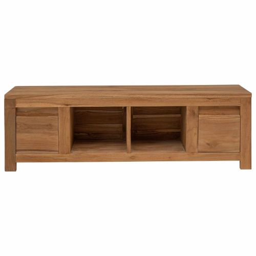 ТВ шкаф 110 x 30 x 35 cm Натурално Солидно тиково дърво