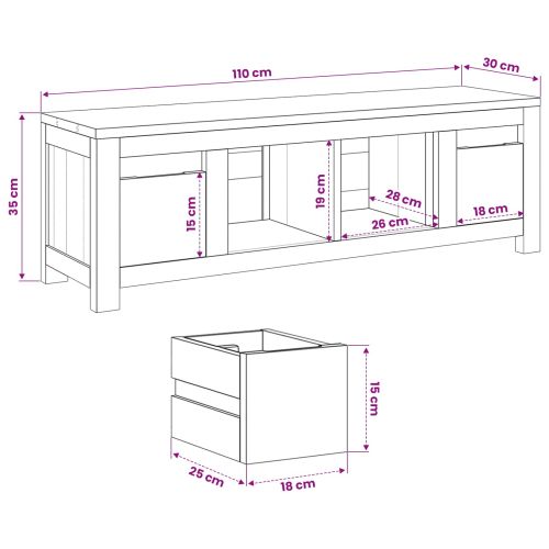 ТВ шкаф 110 x 30 x 35 cm Натурално Солидно тиково дърво