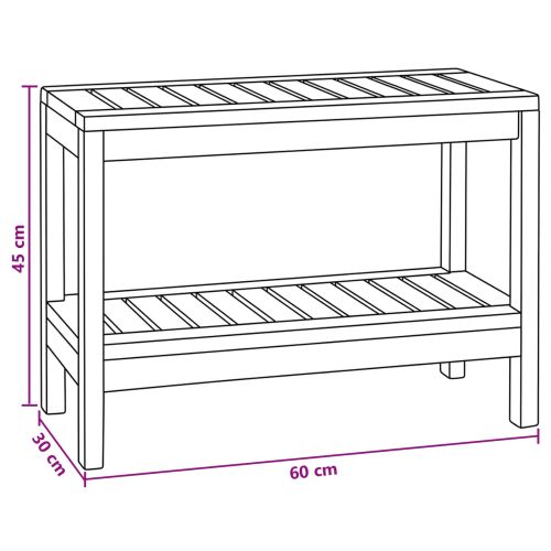Маса за баня Натурално 60 x 30 x 45 cm Солидно тиково дърво