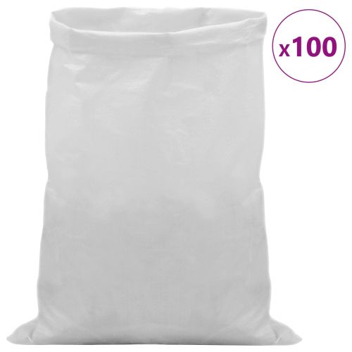 Тъкани чували 100 pcs Бяло 60 x 100 cm ПП