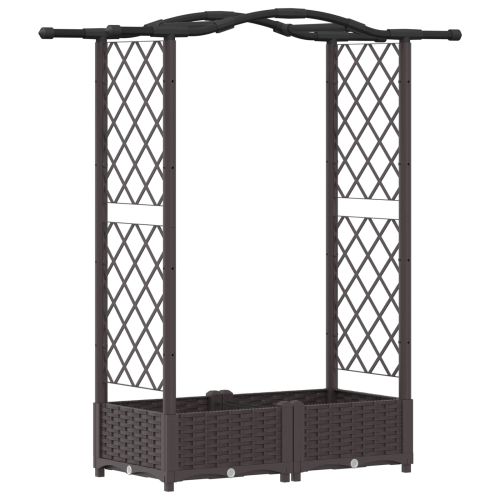 Повдигнато легло с решетка и покривка Кафяво 124 x 40 x 125 см
