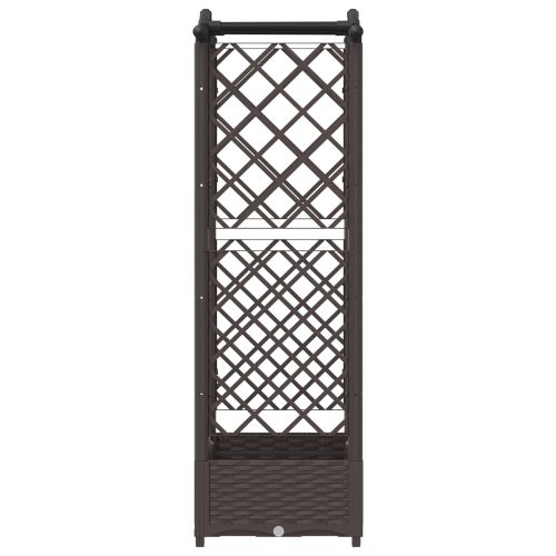 Повдигнато легло с решетка и покривка Кафяво 124 x 40 x 125 см