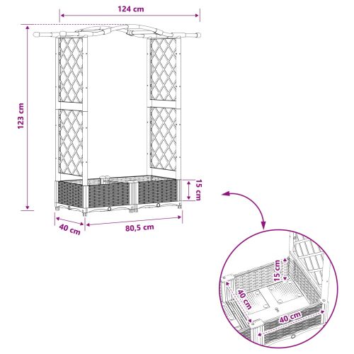 Повдигнато легло с решетка и покривка Кафяво 124 x 40 x 125 см