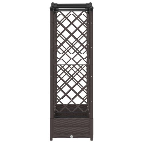 Повдигнато легло с решетка и покривка Кафяво 207 x 40 x 126 см