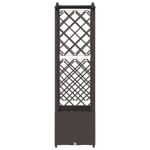 Повдигнато легло с решетка и покривка Кафяво 125 x 40 x 138 см