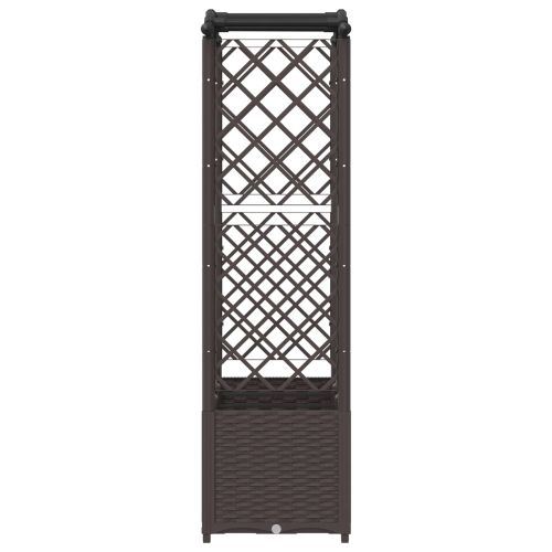 Повдигнато легло с решетка и покривка Кафяво 164 x 40 x 142 см