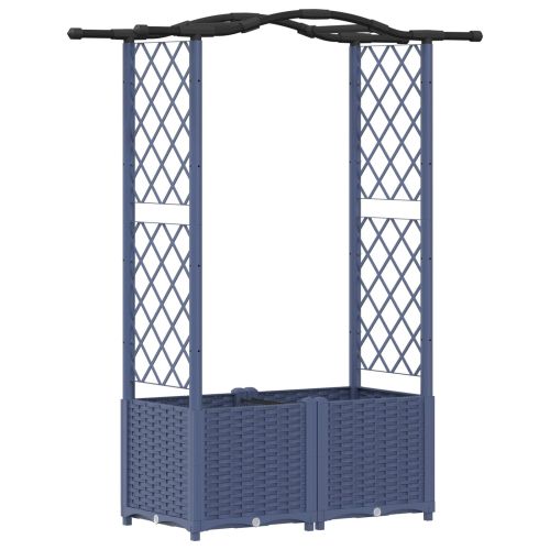 Повдигнато легло с решетка и покривка Сив 125 x 40 x 138 см ПП