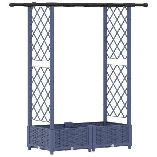 Повдигнато легло с решетка и покривка Сив 122,5 x 40 x 123 см