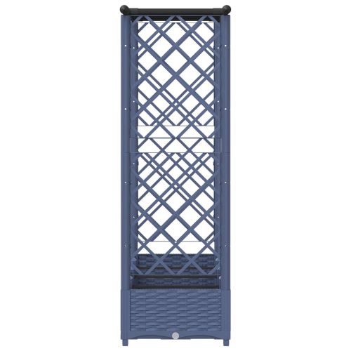 Повдигнато легло с решетка и покривка Сив 203 x 40 x 123 см ПП