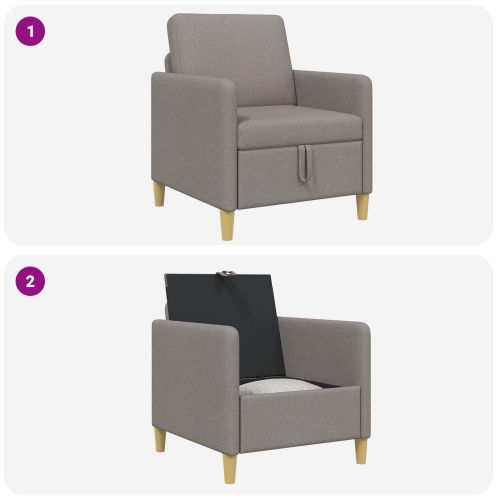 Диван с storage Таупе 72 x 78 x 87 см Полиестер