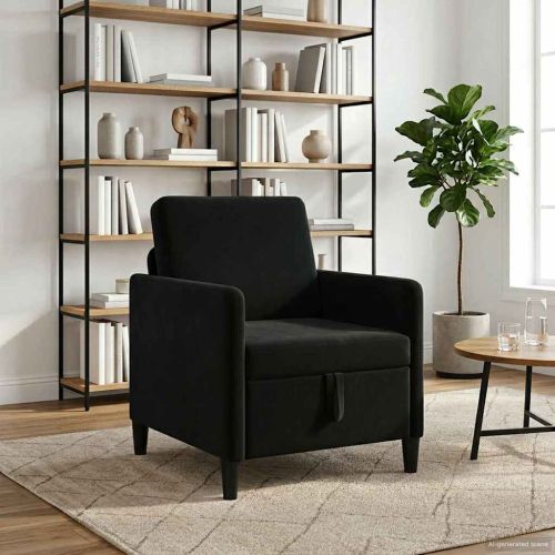 Диван с storage Черно 72 x 78 x 87 см Полиестер