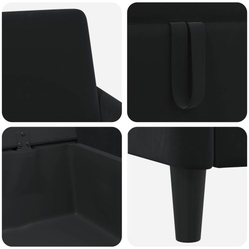 Диван с storage Черно 72 x 78 x 87 см Полиестер