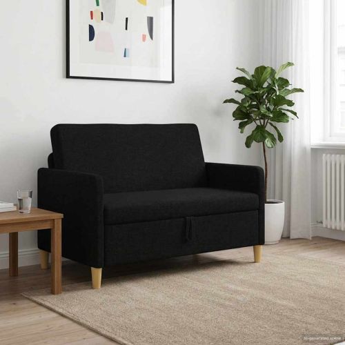 Диван с storage Черно 122 x 78 x 87 см Полиестер