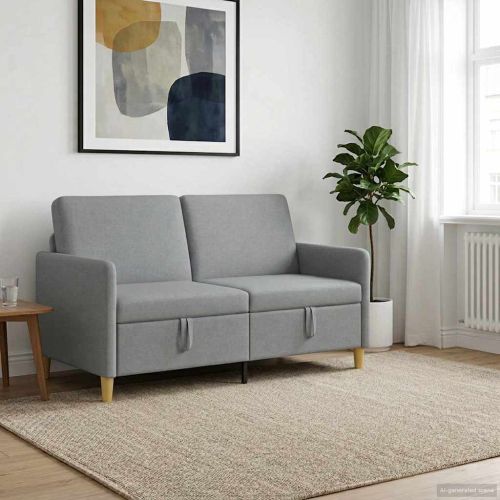 Диван с storage Светлосиво 152 x 78 x 87 см Полиестер