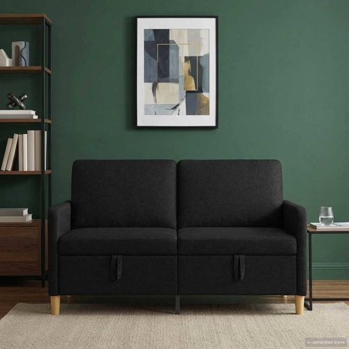 Диван с storage Черно 152 x 78 x 87 см Полиестер