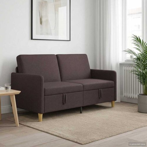 Диван с storage Тъмен кафяв 152 x 78 x 87 см Полиестер