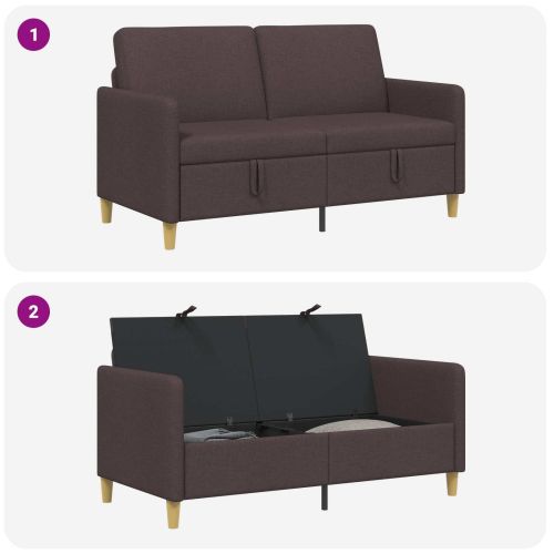 Диван с storage Тъмен кафяв 152 x 78 x 87 см Полиестер