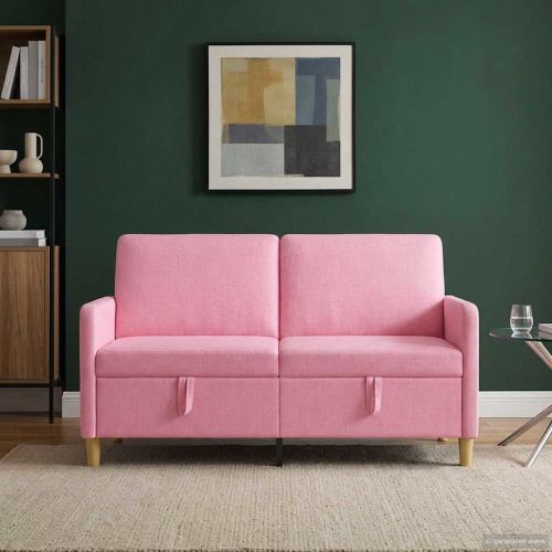 Диван с storage Розово 152 x 78 x 87 см Полиестер