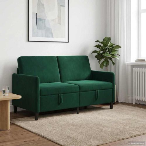 Диван с storage Тъмнозелено 152 x 78 x 87 см Полиестер