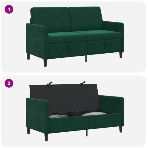Диван с storage Тъмнозелено 152 x 78 x 87 см Полиестер