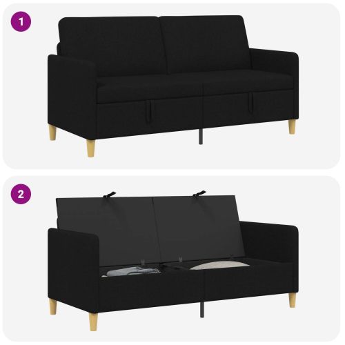 Диван с storage Черно 172 x 78 x 87 см Полиестер
