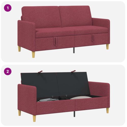 Диван с storage Виненочервен 172 x 78 x 87 см Полиестер