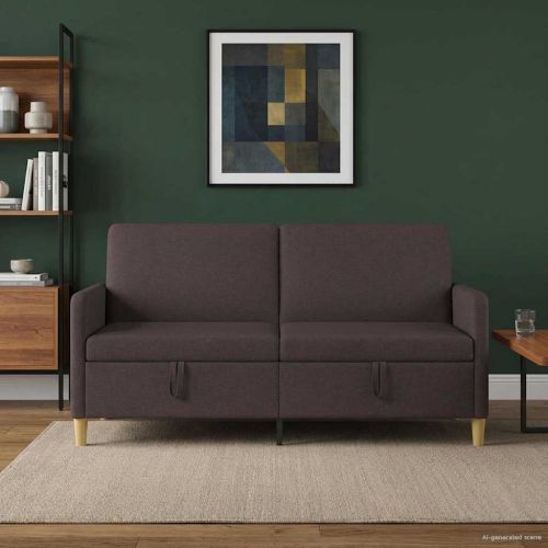 Диван с storage Тъмен кафяв 172 x 78 x 87 см Полиестер