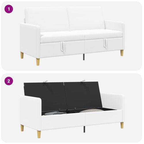 Диван с storage Бяло 172 x 78 x 87 см Полиестер