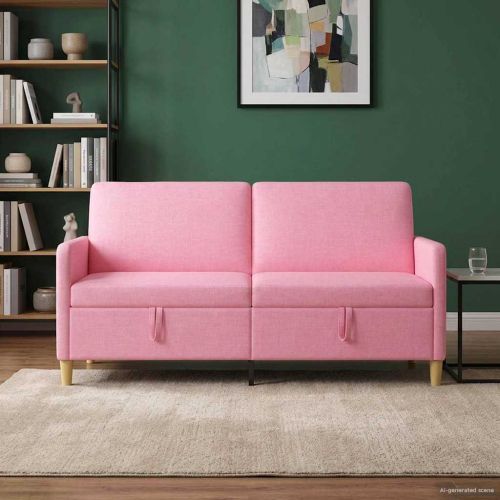 Диван с storage Розово 172 x 78 x 87 см Полиестер