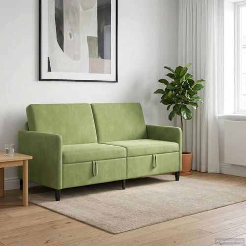 Диван с storage Светло зелено 172 x 78 x 87 см Полиестер