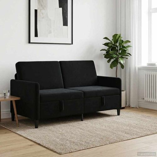 Диван с storage Черно 172 x 78 x 87 см Полиестер