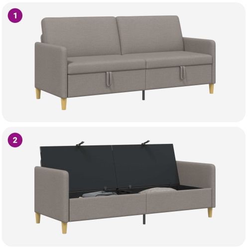 Диван с storage Таупе 192 x 78 x 87 см Полиестер