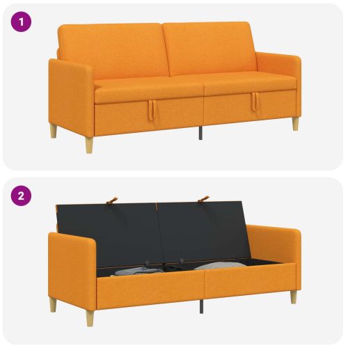 Диван с storage Тъмен жълт 192 x 78 x 87 см Полиестер