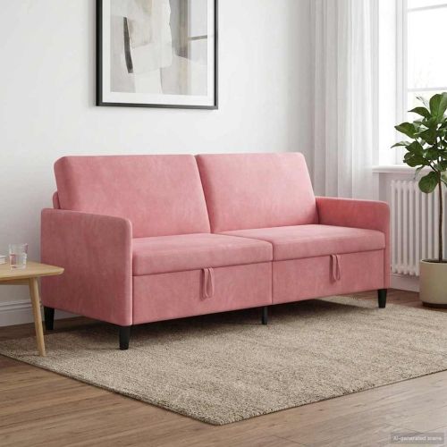 Диван с storage Розово 192 x 78 x 87 см Полиестер