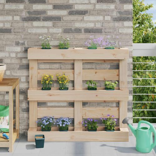 Кутиите за цветя за евро палети 12 pcs Зелено 14 x 9 x 9,5 см