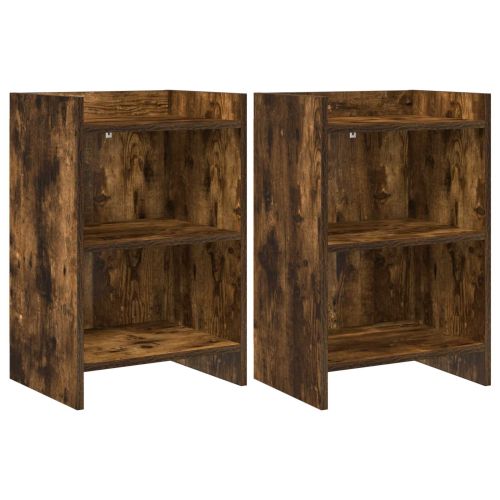 Нощни маси 2 pcs Опушен дъб 40 x 30 x 60 cm Инженерна дървесина