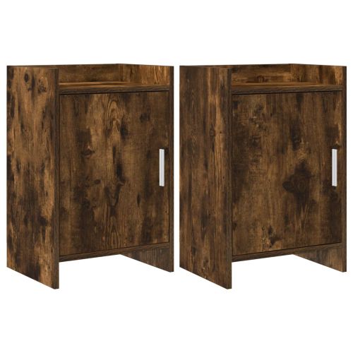 Нощни маси 2 pcs Опушен дъб 40 x 30 x 60 cm Инженерна дървесина