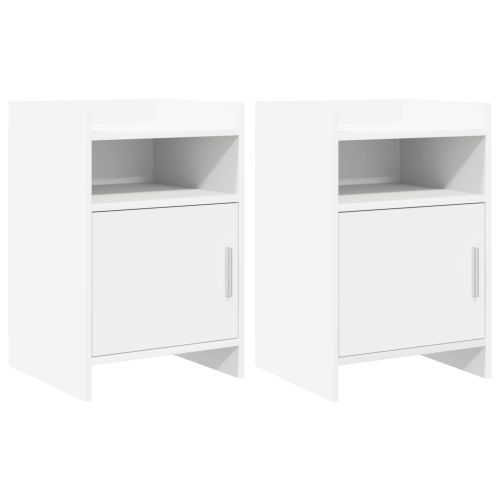 Нощни маси 2 pcs Бяло 40 x 36 x 60 см Инженерна дървесина