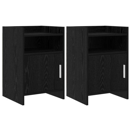 Нощни маси 2 pcs Черен дъб 40 x 36 x 60 см Инженерна дървесина