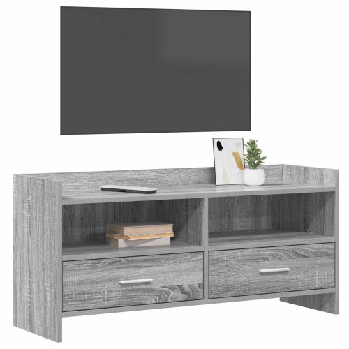 ТВ шкаф 100 x 33 x 47 см Сив Сонома Инженерна дървесина