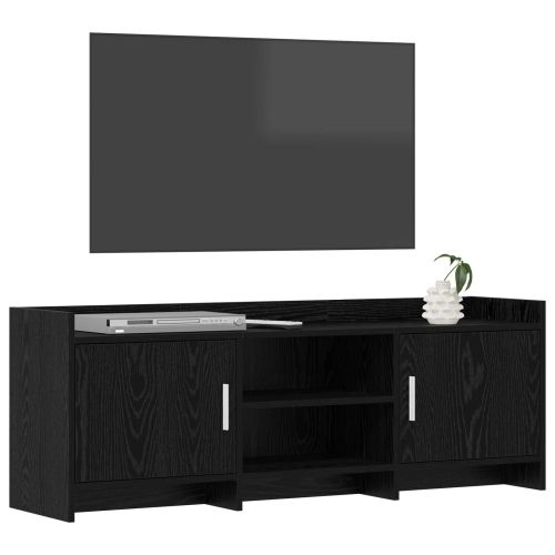 ТВ шкаф 130 x 33 x 47 см Черен дъб Инженерна дървесина