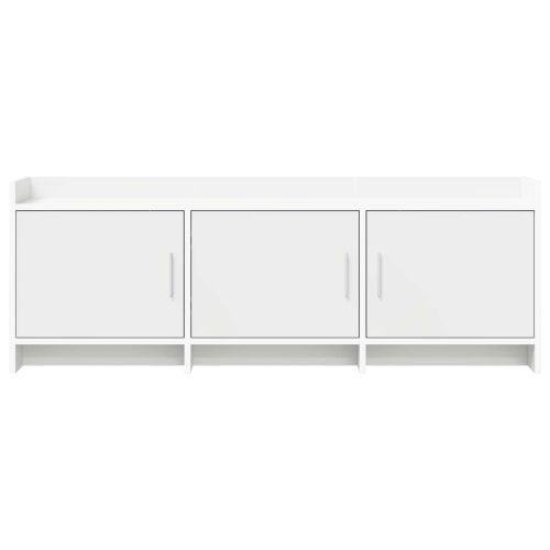 ТВ шкаф 130 x 33 x 47 см Бяло Инженерна дървесина
