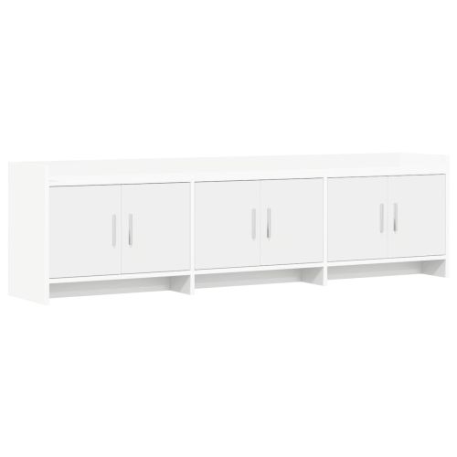 ТВ шкаф 168 x 33 x 47 см Бяло Инженерна дървесина