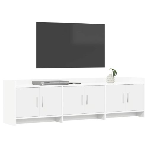 ТВ шкаф 168 x 33 x 47 см Бяло Инженерна дървесина