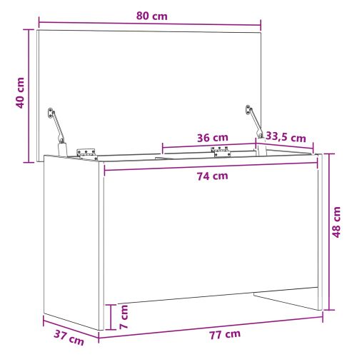 Складов сандък Старо дърво 80 x 40 x 50 cm Инженерна дървесина