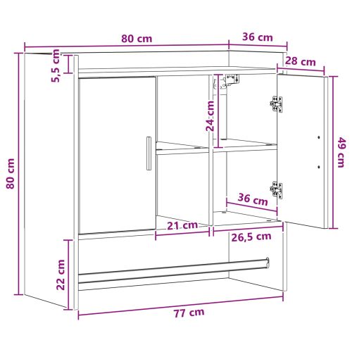 Стенен рафт Монтиране на стена Старо дърво 80 x 36 x 80 см