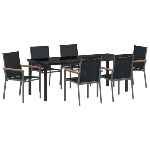 Комплект за хранене в градината 7 pcs Черно